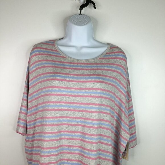 LuLaRoe Irma Striped Short Sleeve Top - Picture 2 of 6